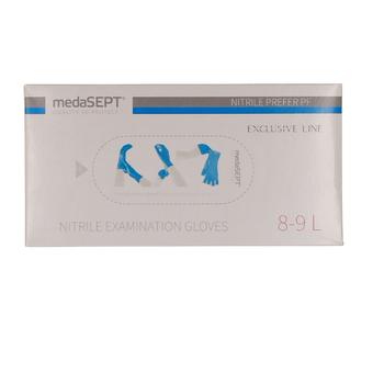 RNITB08/N100L1 Rękawice nitrylowe PREFFER PF/PRIDE L – bezpudrowe, diagnostyczne, niebieskie, 100 szt.