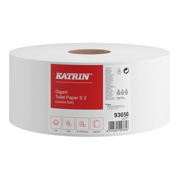 93656 Papier toaletowy KATRIN 150m 2-warstwowy biały 12szt