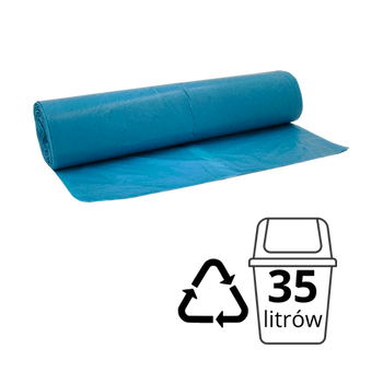 W035HD/50N01 Worek na śmieci niebieski 35l 50szt HD POL