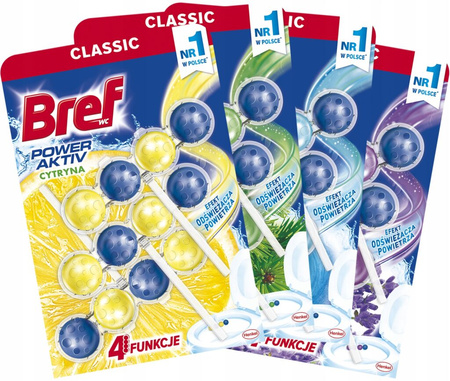 BREF Power Activ zawieszka do Wc Lemon,Ocean, Pine 3x50g