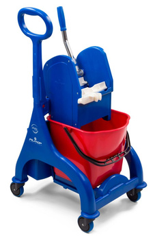 ORION - plastikowy wózek jednokomorowy 15 l z wyciskarką Regular i uchwytem bocznym - Filmop 7961A/P